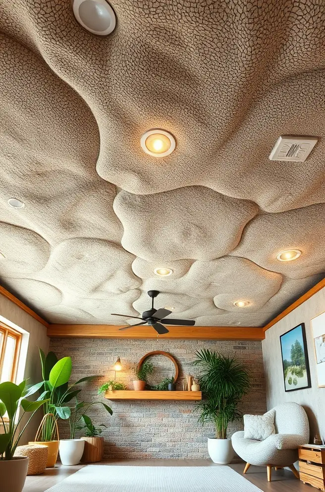 Eco-Friendly Basement Ceiling Idea for Sustainable Living