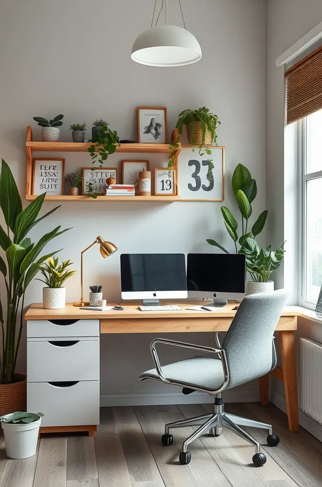12 Inspiring Home Office Ideas for a Stylish Workspace 9 Eco-Friendly Home Office Idea for Sustainable Working Environments