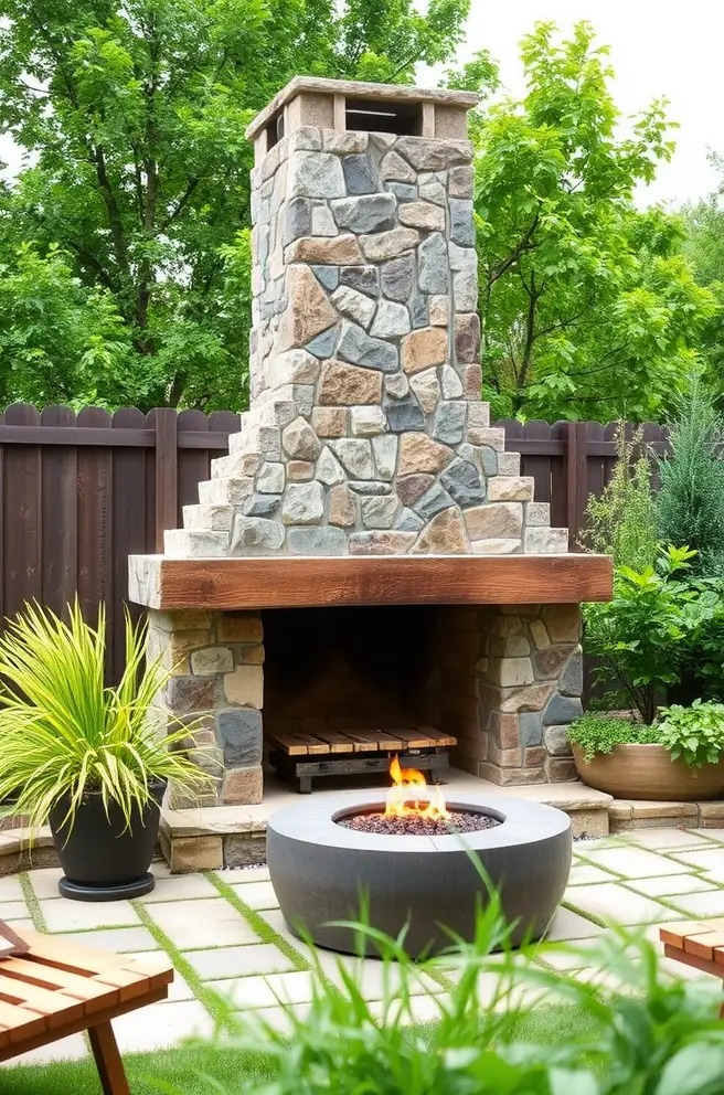 Eco-Friendly Outdoor Fireplace Idea for a Sustainable Backyard Oasis