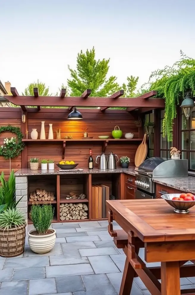 Eco-Friendly Outdoor Kitchen Idea for Sustainable Living