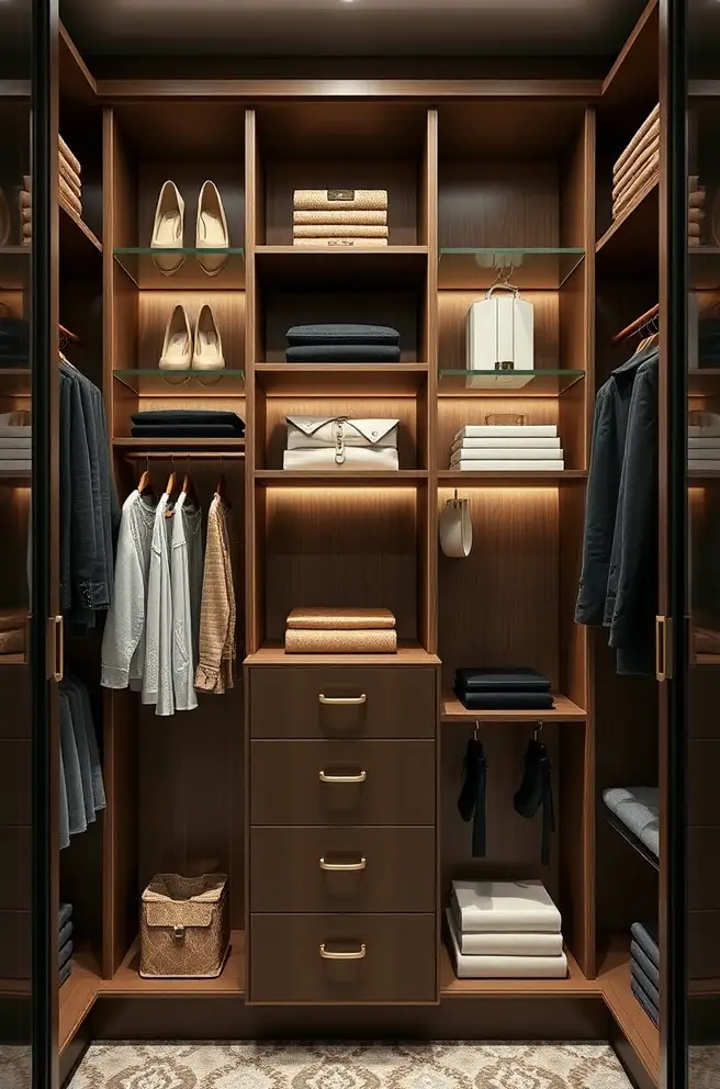 Elegant Closet Shelving Idea for a Luxurious Touch