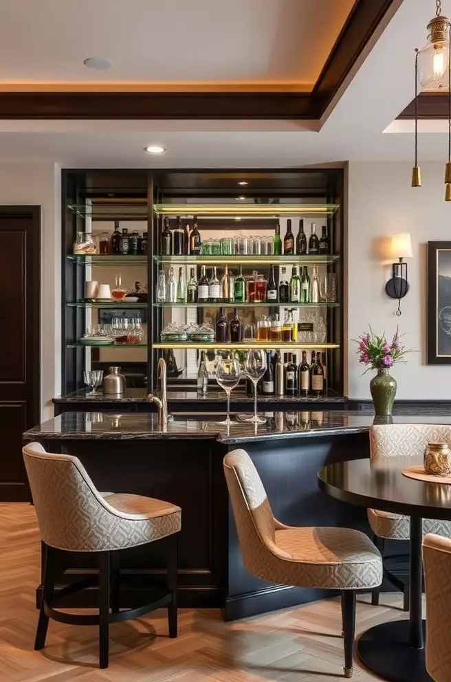 Elegant Home Bar Idea for a Sophisticated Entertaining Area