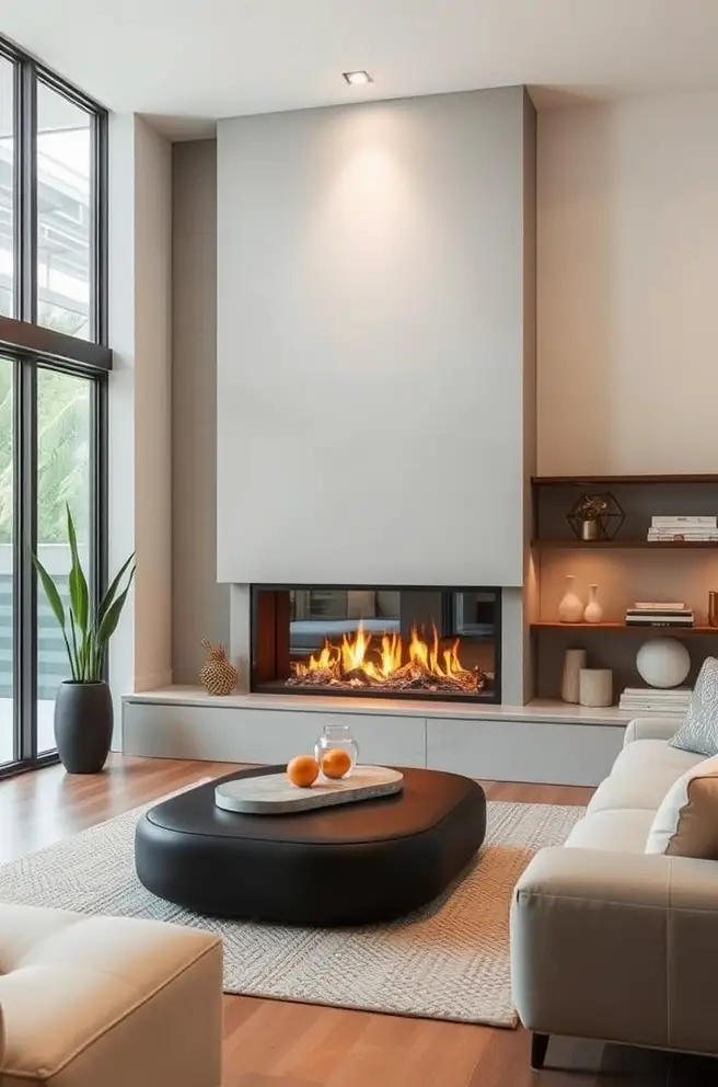 Elegant Modern Fireplace Idea for Creating a Cozy Living Room Atmosphere