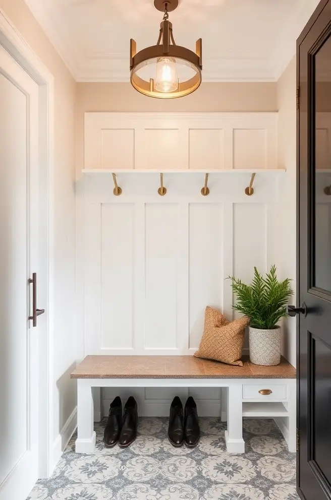 Elegant Mudroom Idea with Sophisticated Design Elements