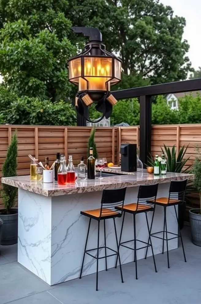 Elegant Outdoor Bar Idea to Impress Your Guests