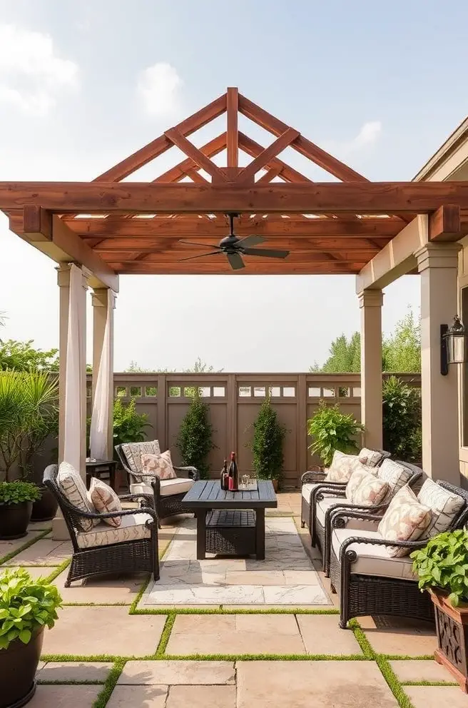 Elegant Pergola Idea for a Cozy and Inviting Atmosphere