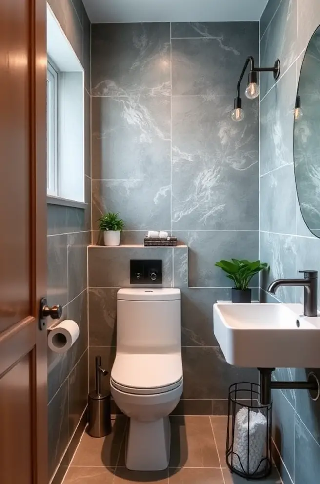 Elegant Small Bathroom Idea with a Modern Twist