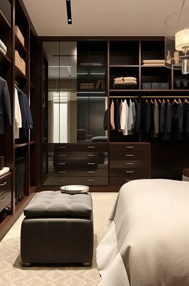 12 Stunning Walk-In Closet Ideas for Stylish Storage Solutions 4 Elegant Walk-In Closet Idea for a Luxurious Dressing Experience