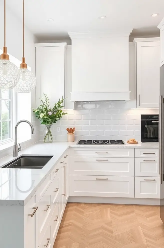 Elegant White Kitchen Idea for a Seamless Look
