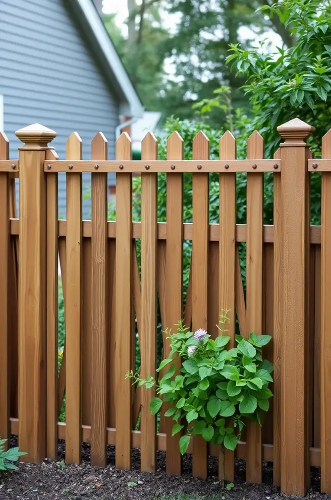 Elegant Wooden Garden Fence Idea for a Timeless Appeal