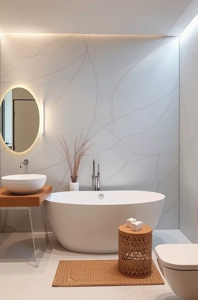 Explore Unique Modern Bathroom Idea for Luxurious Relaxation