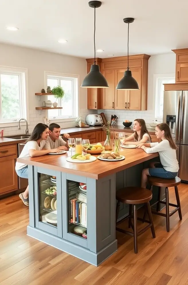 Family-Friendly Kitchen Island Idea for Gatherings and Fun