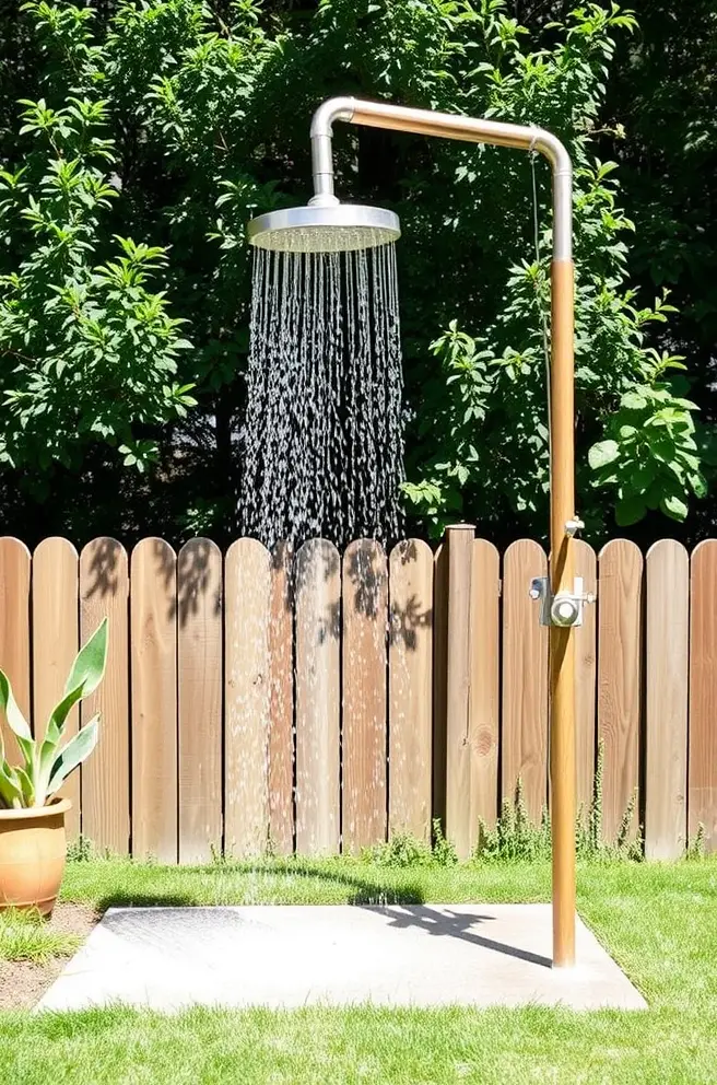 Family-Friendly Outdoor Shower Idea for Fun in the Sun