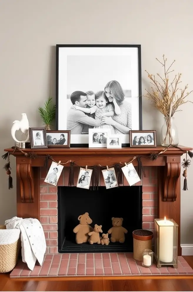 12 Stunning Mantel Decor Ideas for 2023 Inspiration 11 Family-Themed Mantel Decor Idea to Showcase Your Memories