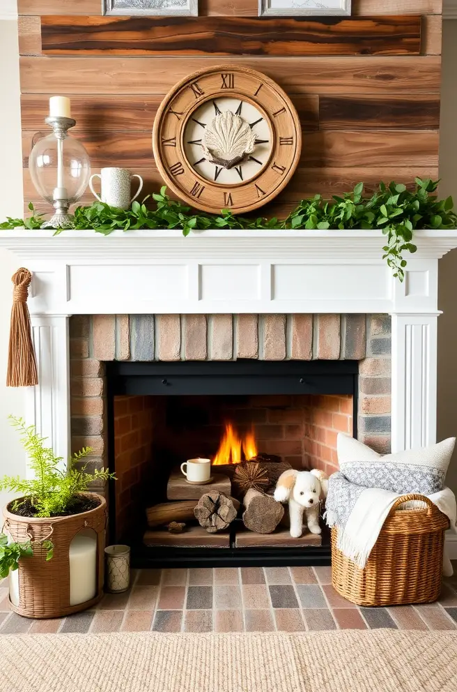 Farmhouse Fireplace Decor Idea to Embrace Country Charm