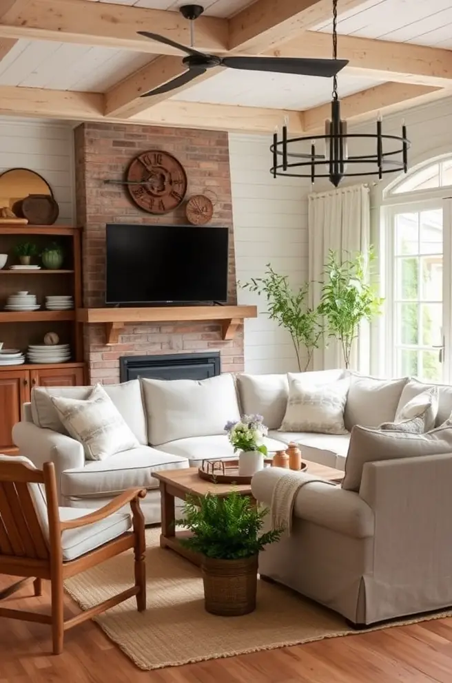 Farmhouse Living Room Idea for a Rustic and Charming Feel