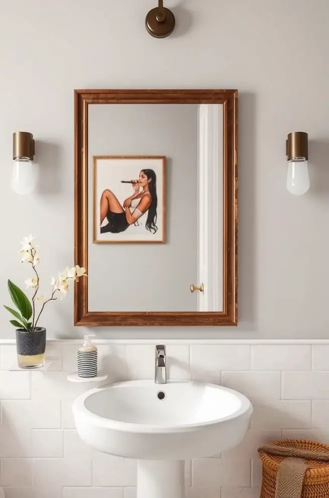 12 Stunning Bathroom Mirror Ideas You'll Love 13 Framed Bathroom Mirror Idea That Incorporate Art and Style