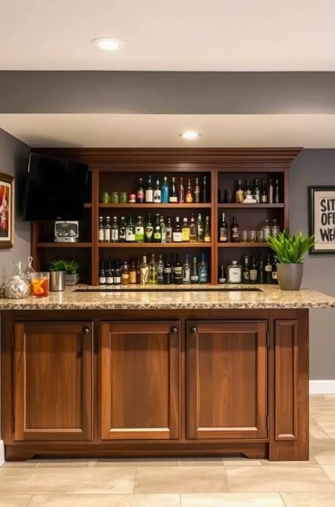 Functional Basement Bar Idea for Efficient Home Entertaining