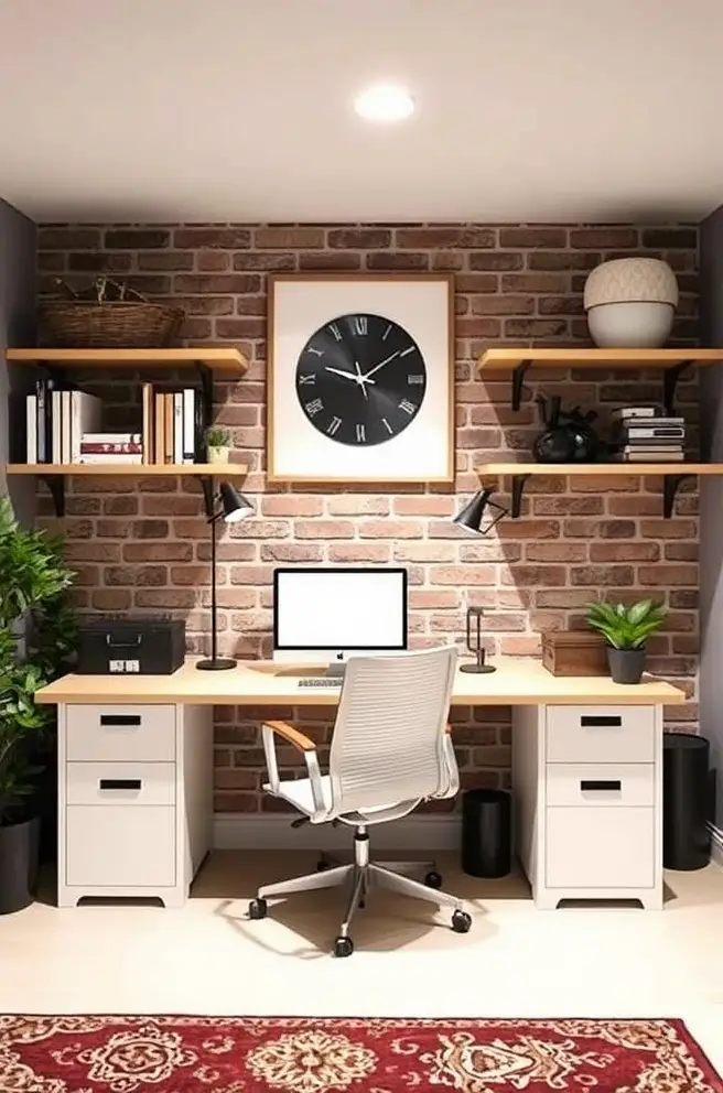 Functional Basement Idea for a Home Office Setup