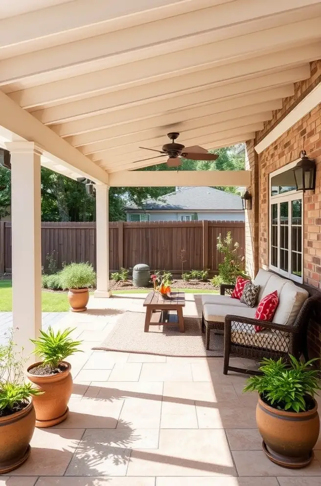 Functional Covered Patio Idea for Versatile Outdoor Living
