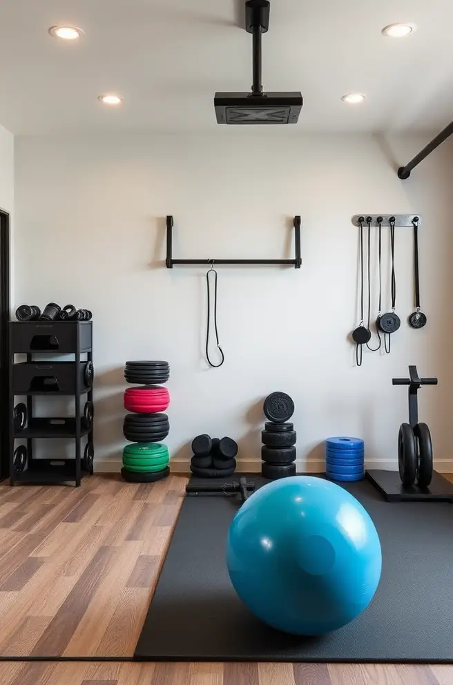 Functional Home Gym Idea with Smart Storage Solutions
