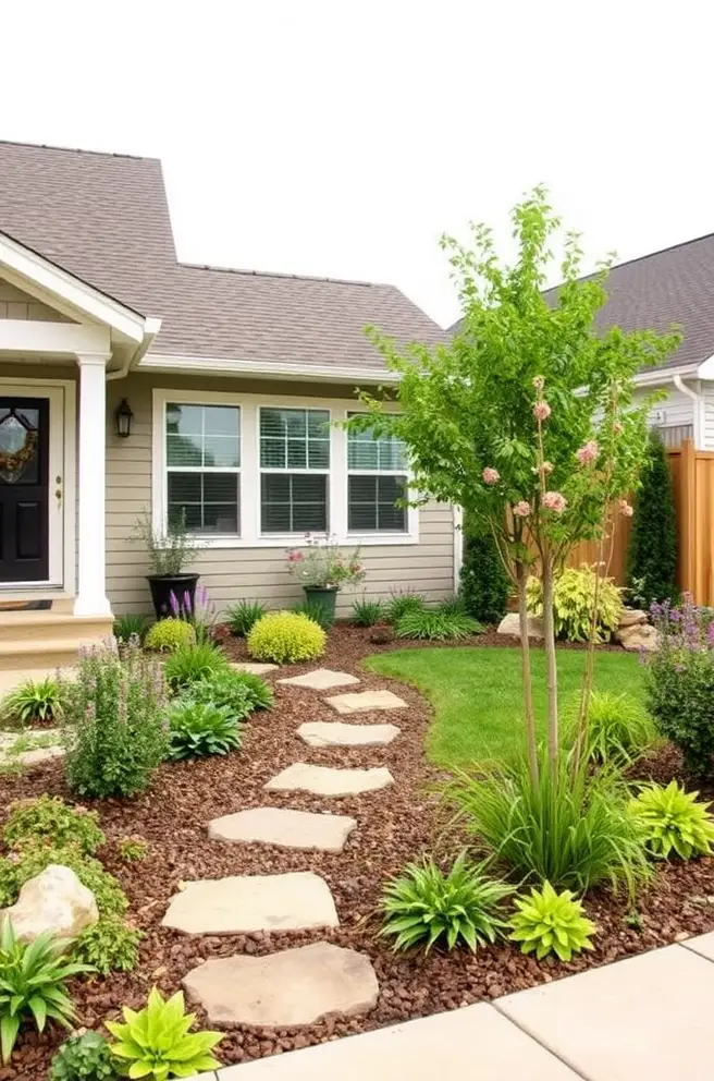12 Affordable Simple Front Yard Landscaping Ideas with Photos 12 Functional simple front yard landscaping Idea for family-friendly spaces