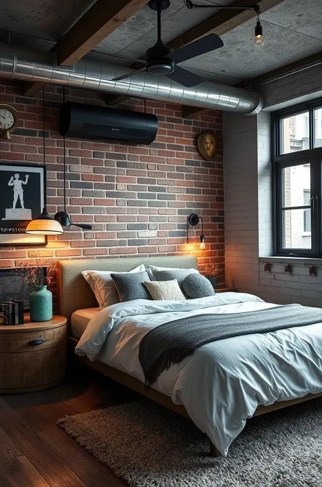 Industrial Bedroom Design Idea for an Edgy Aesthetic