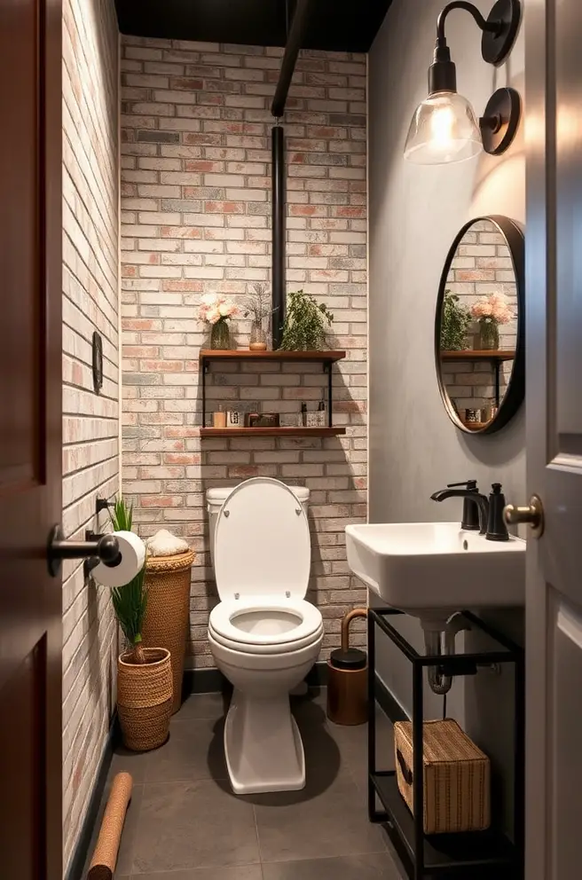 Industrial-Style Powder Room Idea with Urban Edge