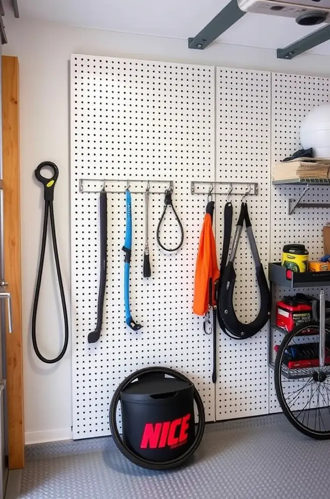 Innovative Garage Storage Idea with Pegboards and Hooks