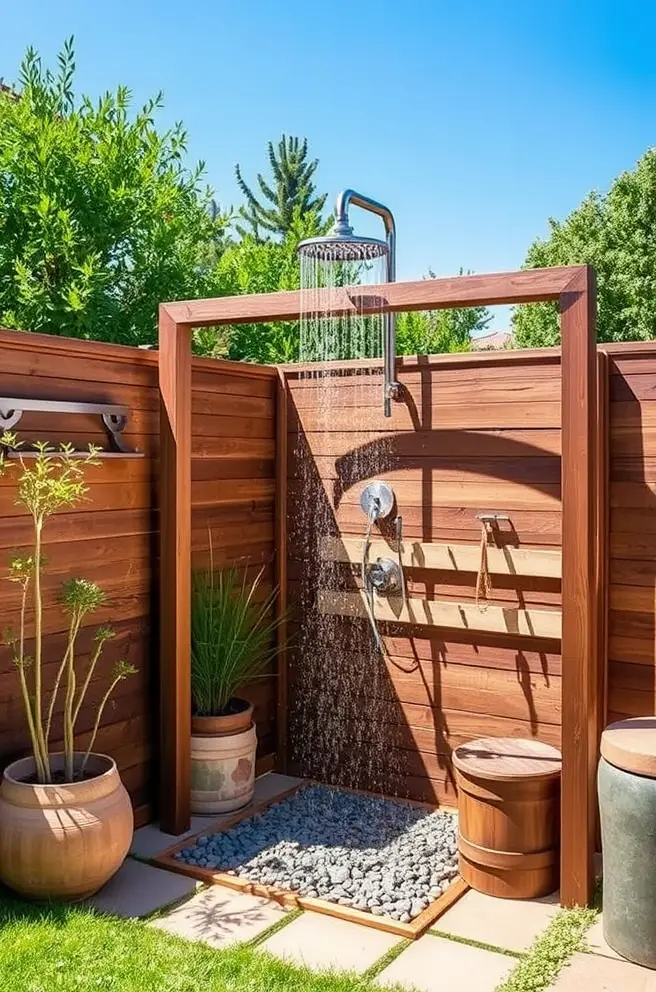 Innovative Outdoor Shower Idea for Creating a Relaxing Retreat