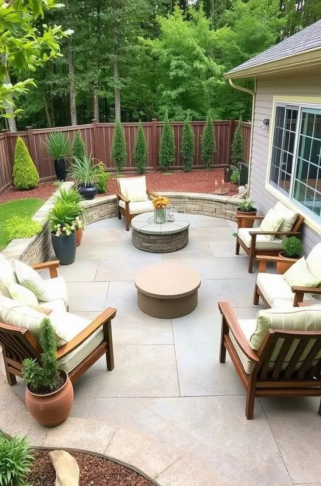 Inspiring Concrete Patio Idea for a Cozy Outdoor Retreat