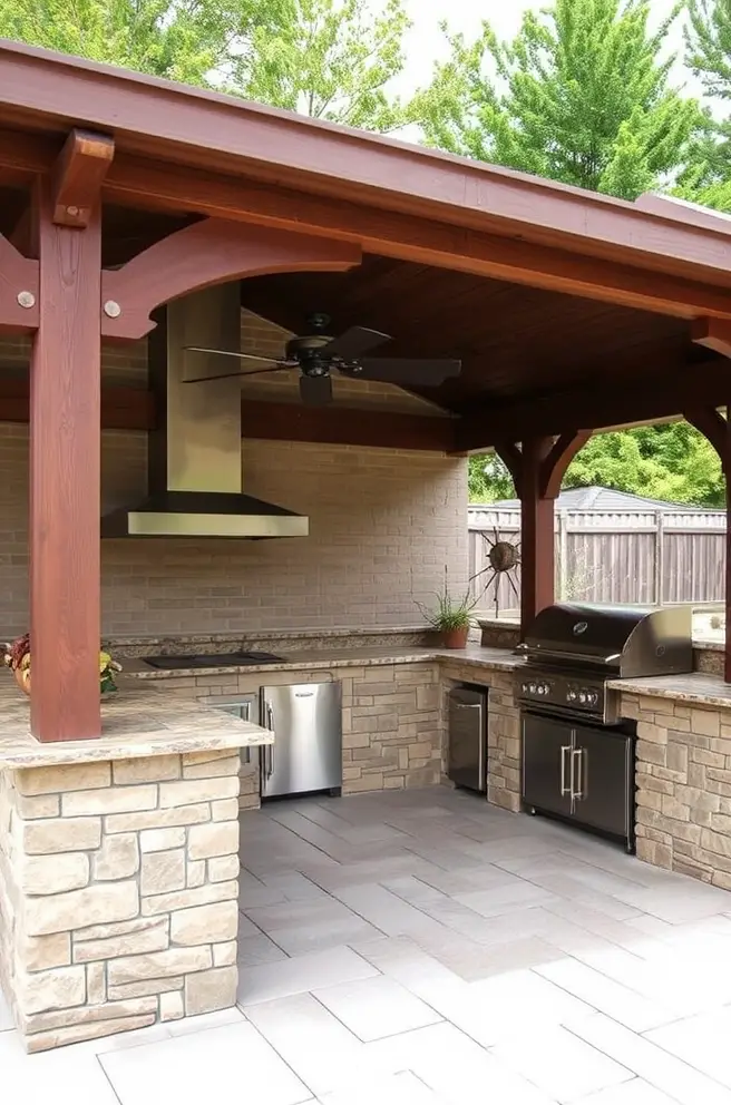 12 Stunning Covered Outdoor Kitchen Ideas for Your Home 12 Inspiring Covered Outdoor Kitchen Idea with Unique Layouts
