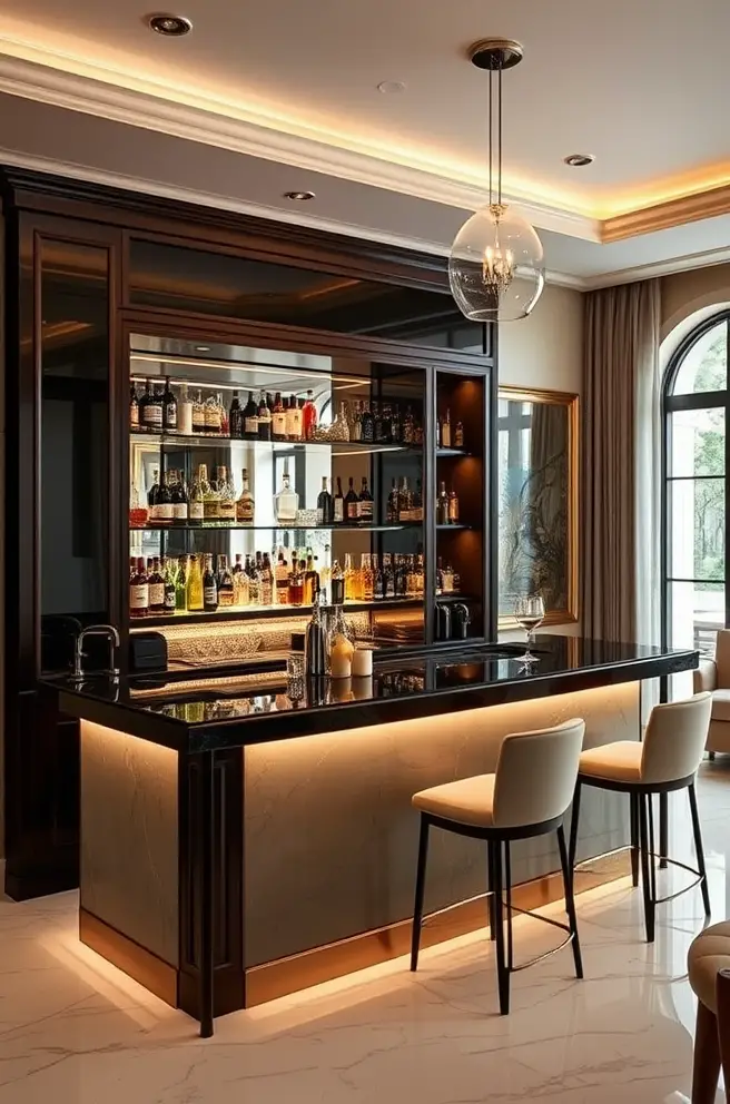 Luxurious Home Bar Idea for an Upscale Experience