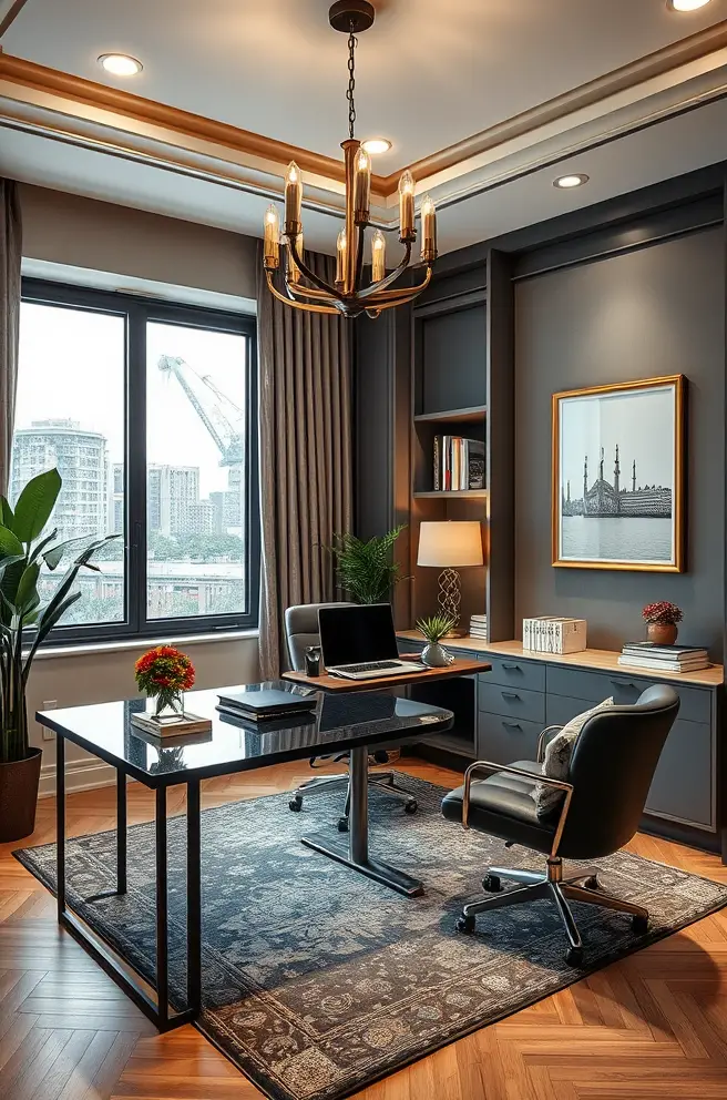 12 Inspiring Home Office Ideas for a Stylish Workspace 11 Luxurious Home Office Idea for a Sophisticated Workspace