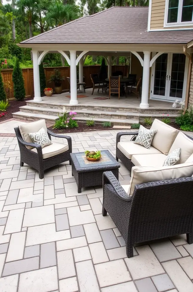 Luxurious Paver Patio Idea That Exude Style and Comfort