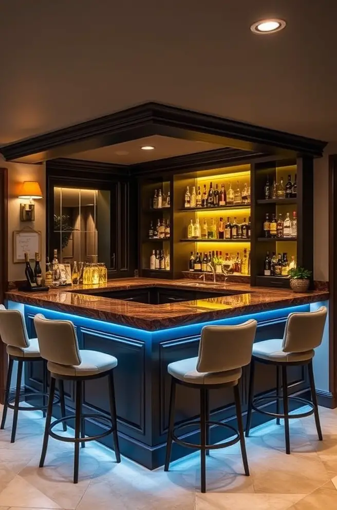 Luxury Basement Bar Idea to Elevate Your Downstairs Experience