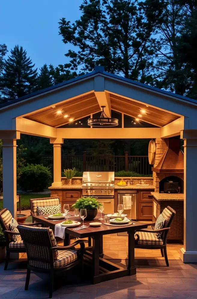 12 Stunning Covered Outdoor Kitchen Ideas for Your Home 8 Luxury Covered Outdoor Kitchen Idea for an Upscale Outdoor Dining Experience