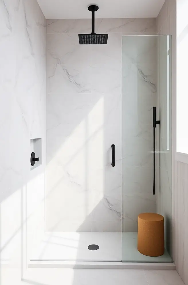 Minimalist Bathroom Shower Idea for a Sleek Aesthetic