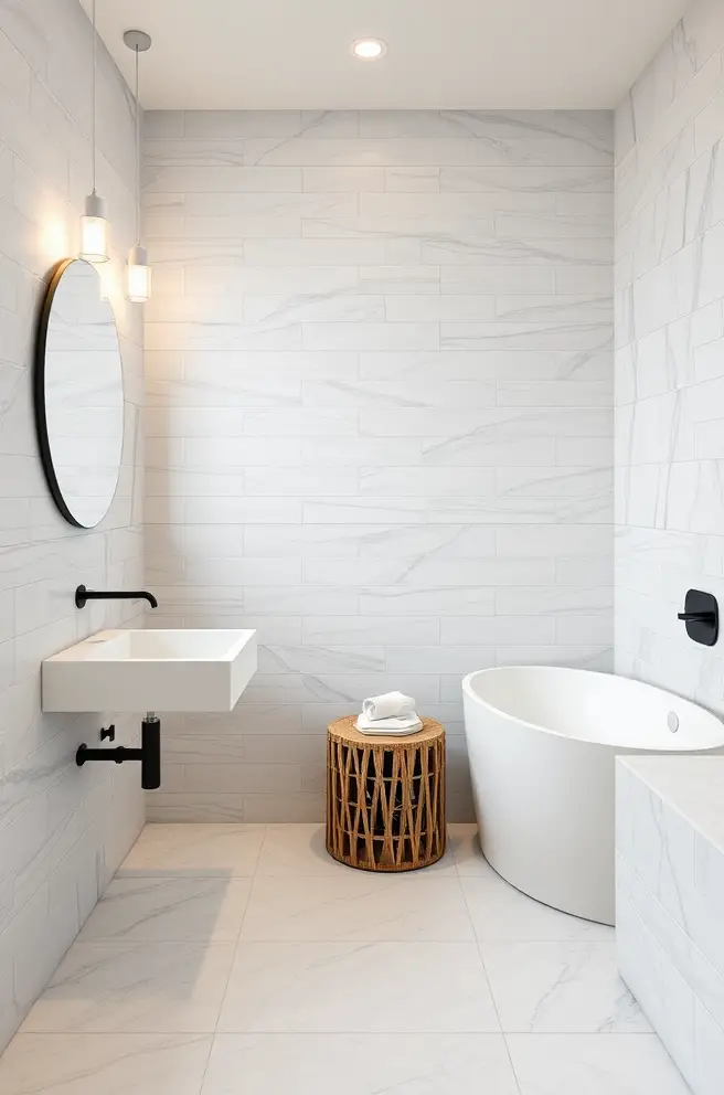 Minimalist Bathroom Tile Idea for a Sleek and Clean Aesthetic
