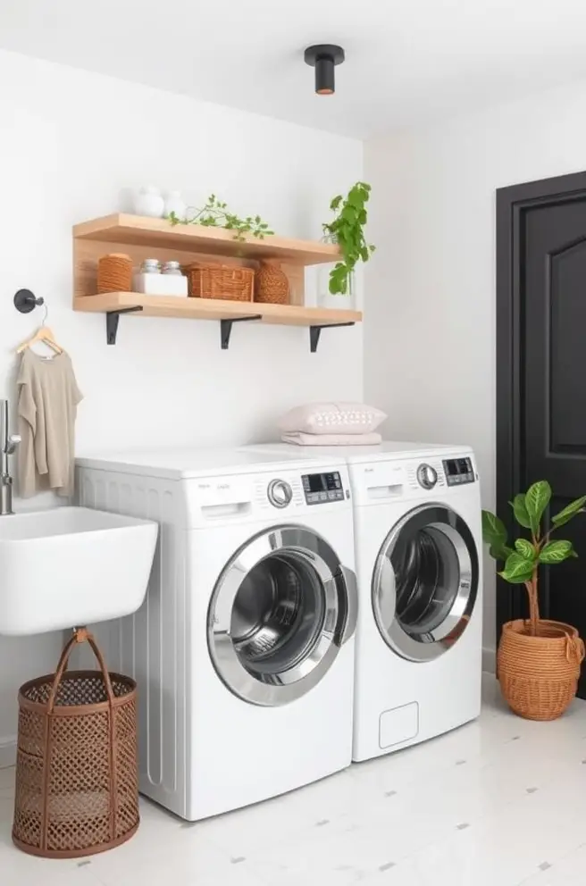 Minimalist Laundry Room Decor Idea for a Clean and Sleek Look