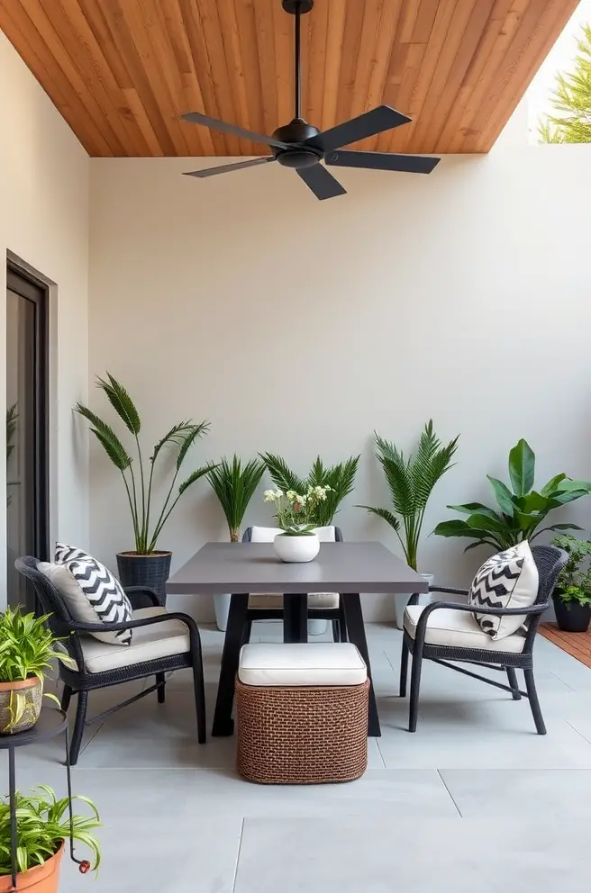 12 Inspiring Patio Ideas to Elevate Your Outdoor Style 8 Minimalist Patio Idea for a Sleek and Simple Look