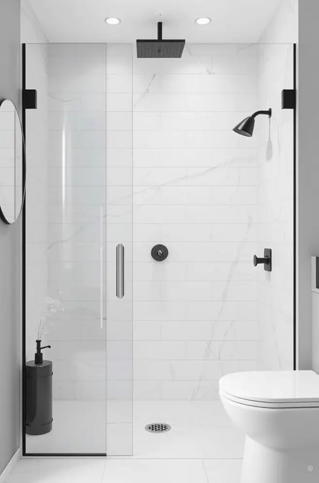 Minimalist Shower Tile Idea for a Sleek and Contemporary Bathroom