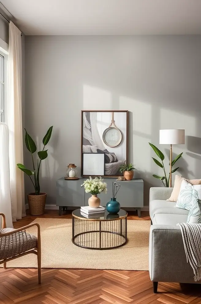 Mixed Material Living Room Decor Idea for a Trendy Look