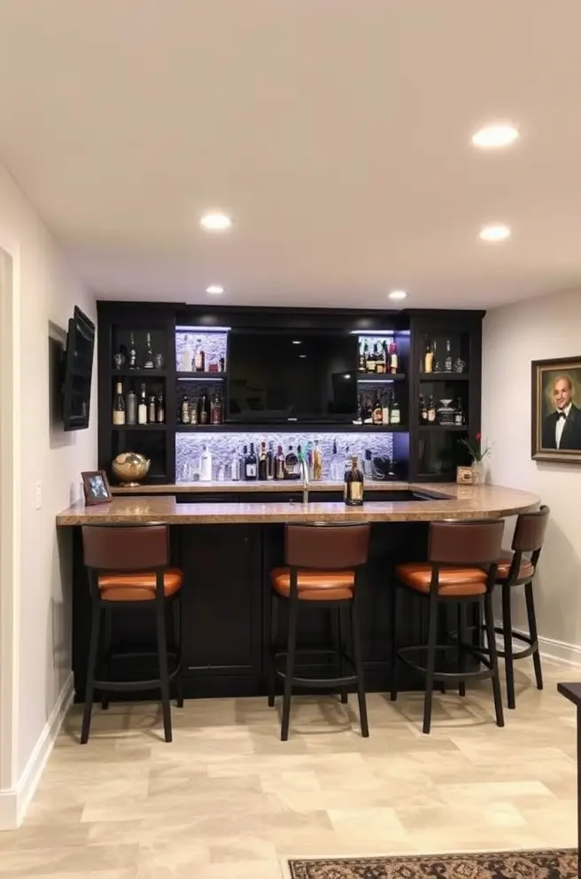 Modern Basement Bar Idea That Enhance Your Entertainment Space