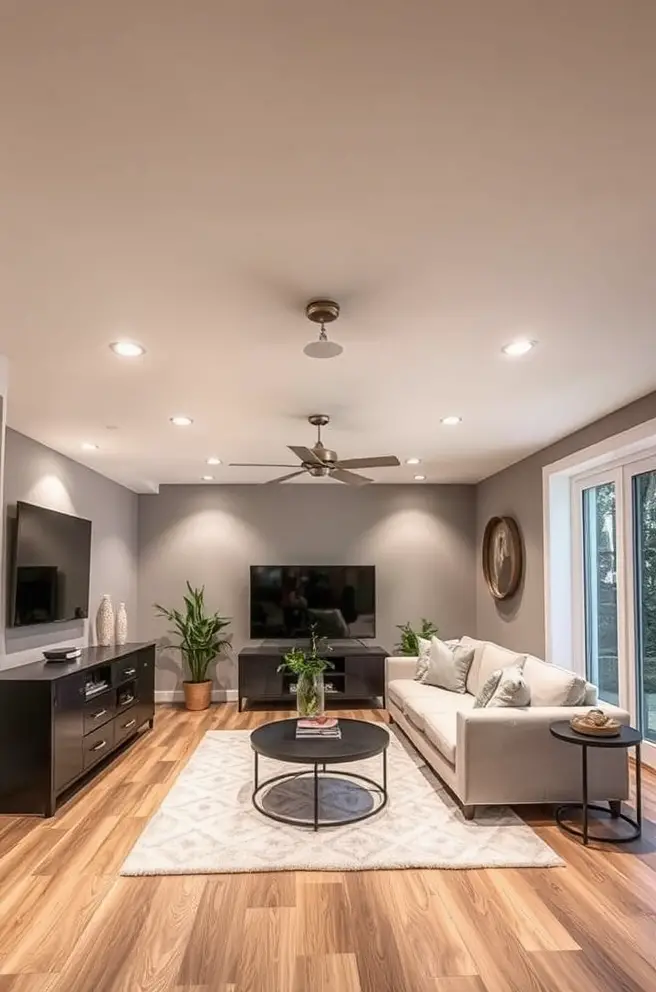 Modern Basement Ceiling Idea for a Chic Atmosphere