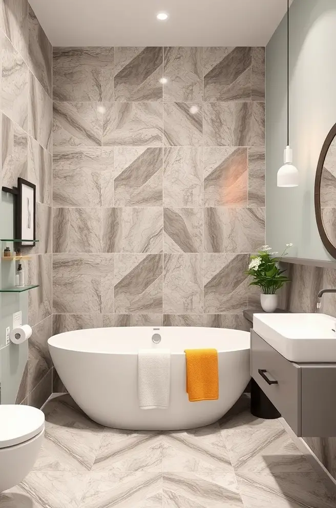 12 Stunning Bathroom Floor Tile Ideas You'll Love 4 Modern Bathroom Floor Tile Idea with a Contemporary Twist