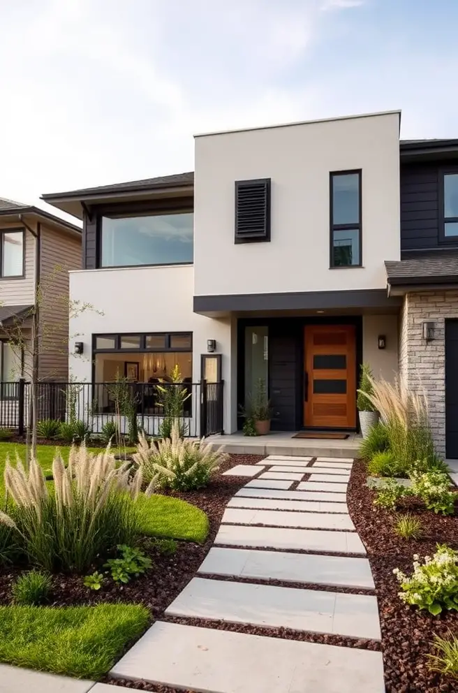 Modern Front Yard Landscaping Idea to Complement Contemporary Architecture