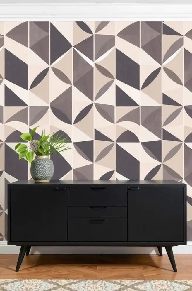 Modern Geometric Wallpaper Idea for a Chic and Contemporary Space