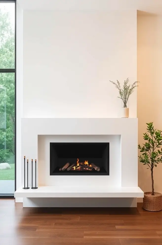Modern Minimalist Fireplace Mantel Idea for a Sleek Aesthetic