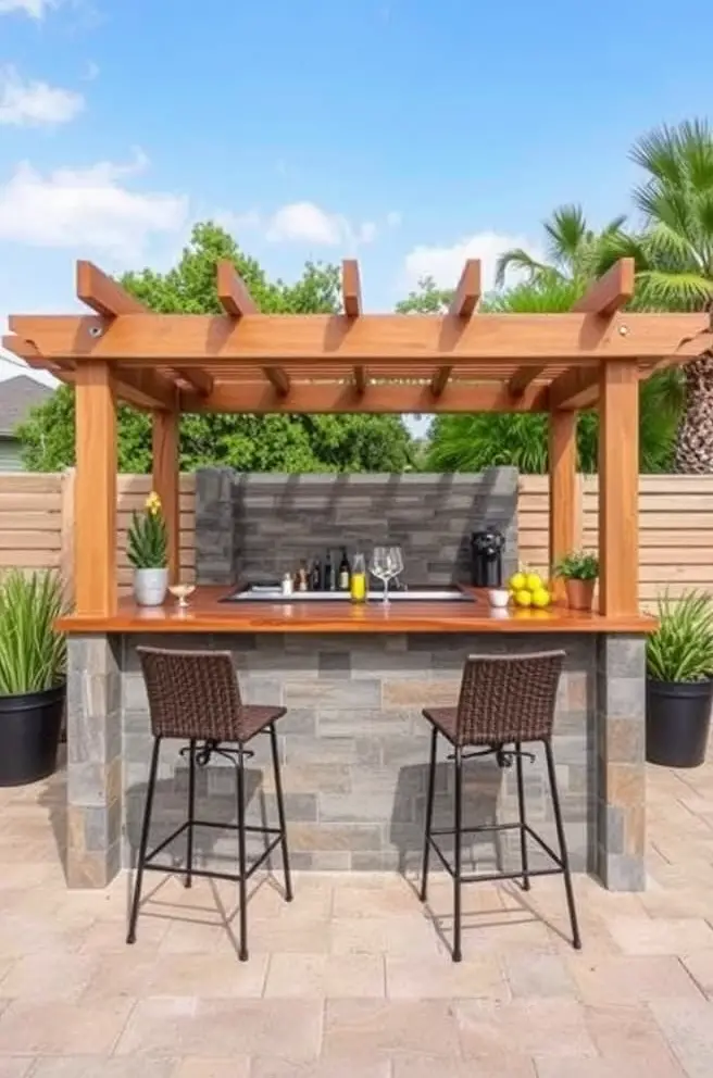 Modern Outdoor Bar Idea That Make a Statement